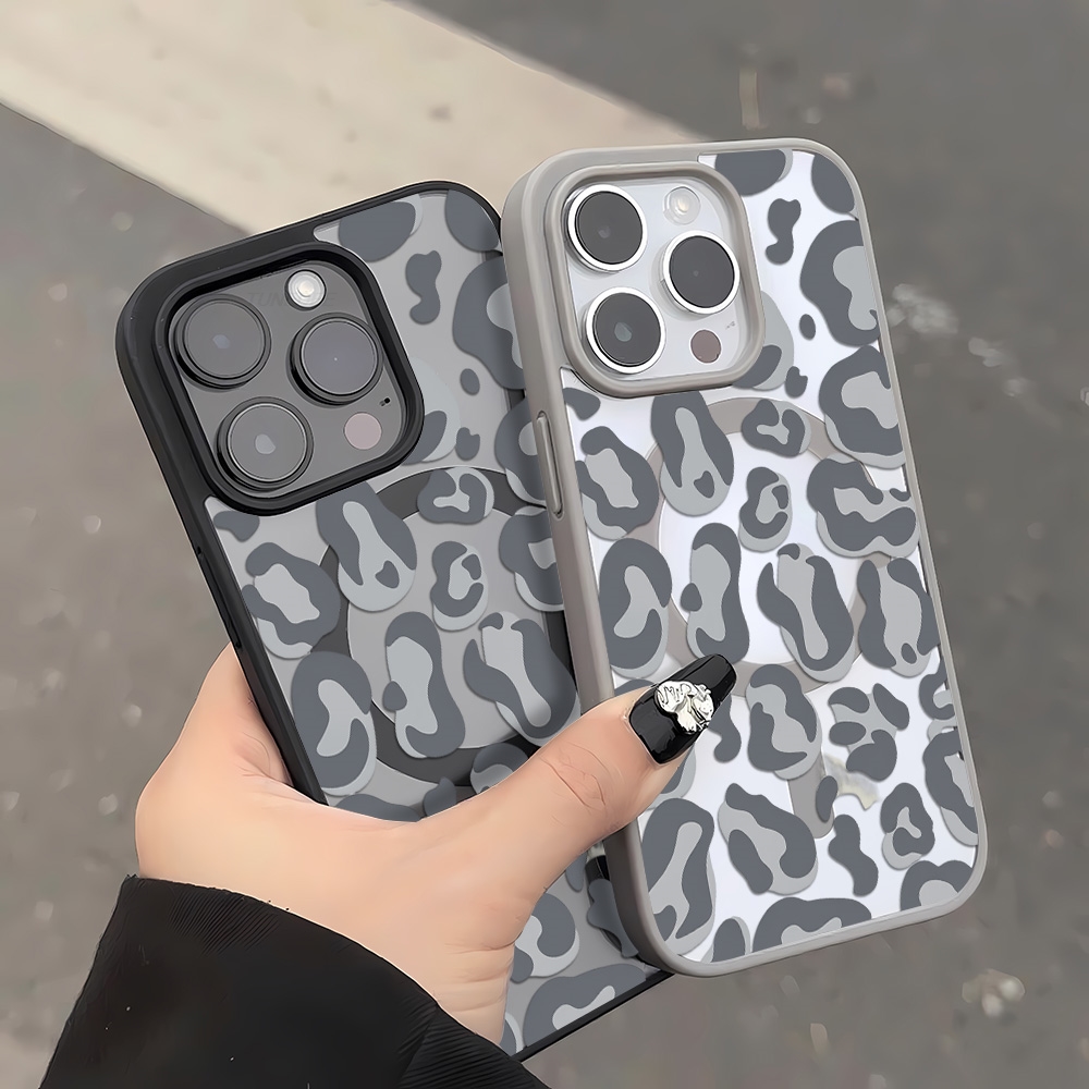 Etui z czarnym wzorem w panter – Clear Magsafe Case recenzja i cena