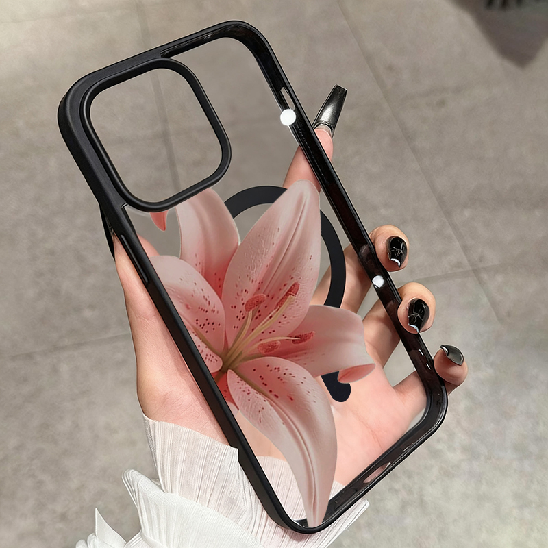 Romantyczne różowe etui z lili – Clear Magsafe Case recenzja i cena