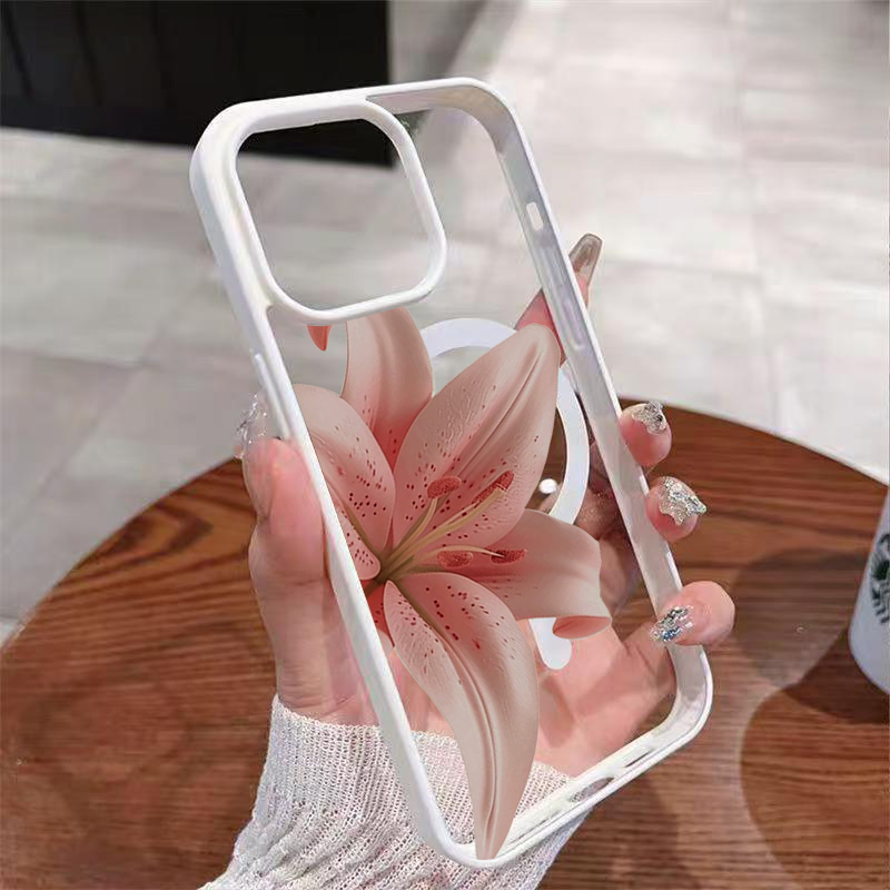 Romantyczne różowe etui z lili – Clear Magsafe Case recenzja i cena